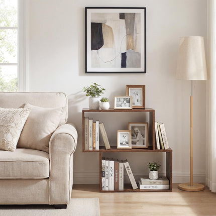Dreamade Geometric Bookcase Side Table with Open Storage