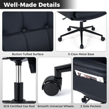 Dreamade Criss Cross Chair with Armrests & Wheels