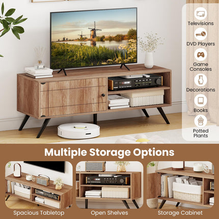 Dreamade Mid-Century Modern Entertainment Center with Storage Cabinet