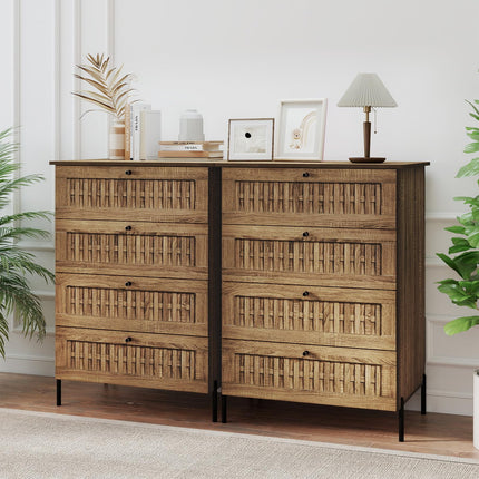 Dreamade 4-Drawer Dresser with Interlocking Mechanism and Metal Legs for Bedroom