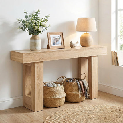 Dreamade 63" Farmhouse Wooden Narrow Entryway Console Table
