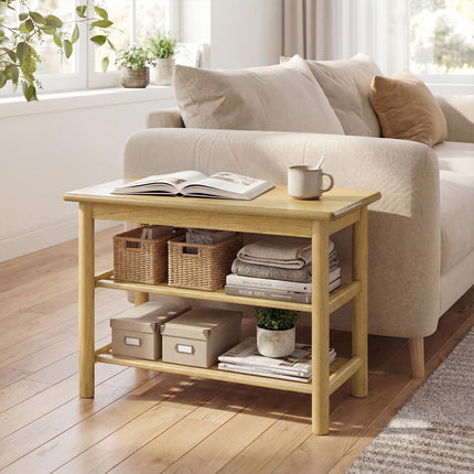 Dreamade 3-Tier Entryway Shoe Rack Bench with Slat Shelves (12 x 24 x 17 Inches)