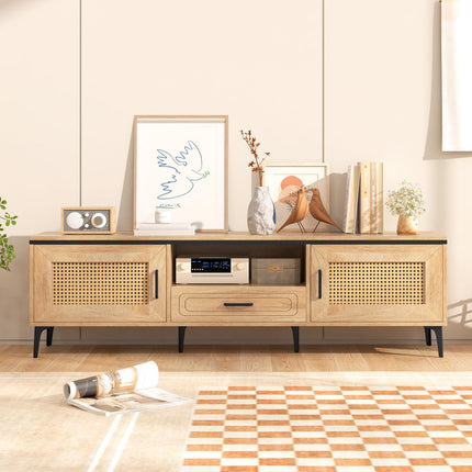 Dreamade TV Stand for TV up to 65 Inches, Entertainment Center with 2 Cabinets