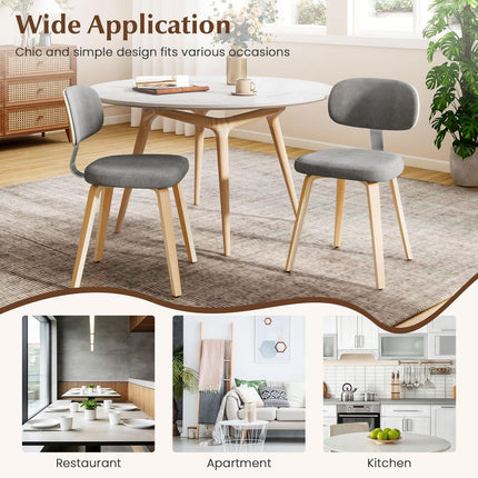 Dreamade Wooden Dining Chairs Set of 2/4 Fabric Upholstered Kitchen Chairs
