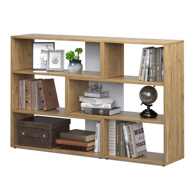 Dreamade Open Shelf Bookcase, Separable Cube Bookshelf TV Stand w/ 6 Grids