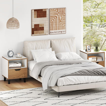 Dreamade Mid Century Modern Nightstand with Metal Legs
