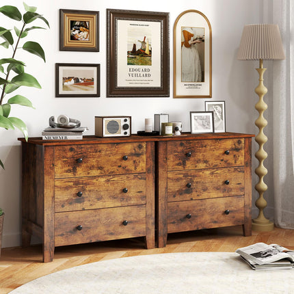 Dreamade Small 3-Drawer Dresser for Bedroom - 28.5” x 18” x 26” Wide Chest of Drawers, Modern Large Nightstand