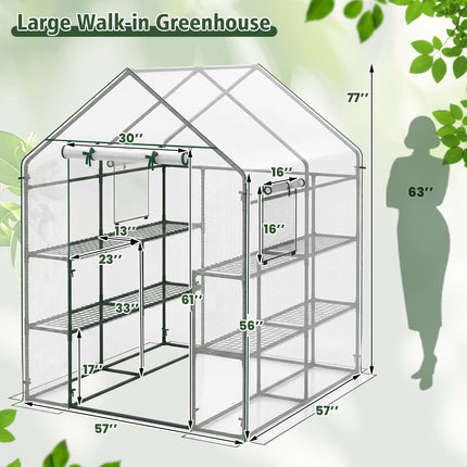 Dreamade 57”L x 57”W x 77”H Walk-in Greenhouse for Outdoors