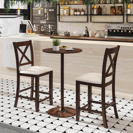 Dreamade Farmhouse Counter Height Bar Stools with Footrest (2/4)