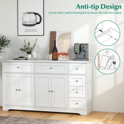 Dreamade Large Buffet Cabinet with Storage, 59” Kitchen Cabinet