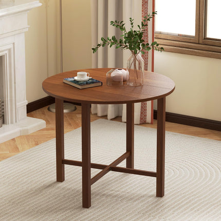 Dreamade 35.5” Round Dining Table, Folding Kitchen Table for Small Spaces