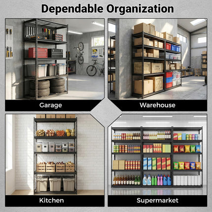 Dreamade 5-Tier Metal Storage Shelves(1/2/3/4,36" L x 18" W x 72" H)