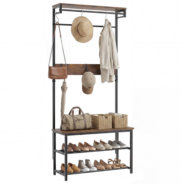 Dreamade 4 in 1 Hall Tree with Bench and Shoe Storage