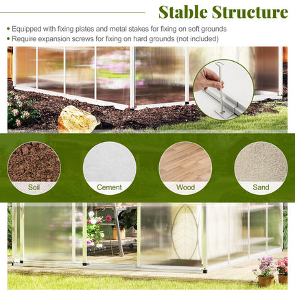 Dreamade Outdoor Large Walk-in Green House w/ Rain Gutter