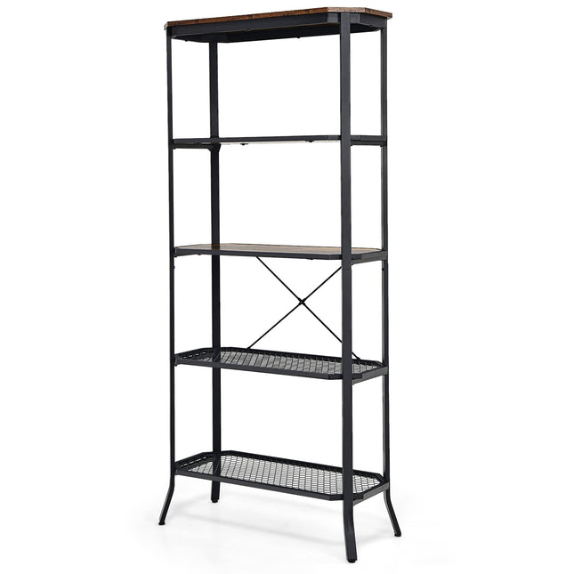 Dreamade Industrial Bookshelf, 5-Tier Vintage Bookcase