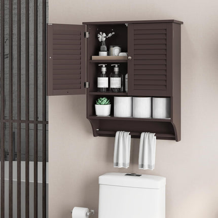 Dreamade Bathroom Cabinet Wall Mounted - Hanging Medicine Cabinet with 2 Louvered Doors