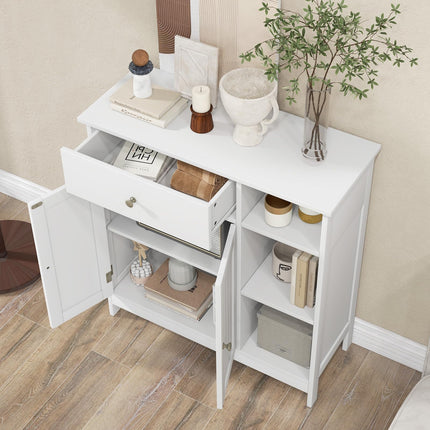 Dreamade Bathroom Storage Cabinet with Drawer - Floor Cabinet w/ 3 Open Shelves