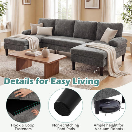 Dreamade Sectional Couch for Living Room U-Shaped Sofa