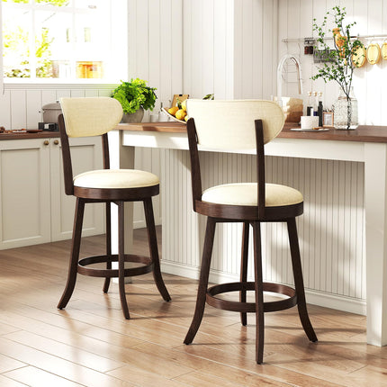 Dreamade 25.5" Counter Height Upholstered Linen Barstools