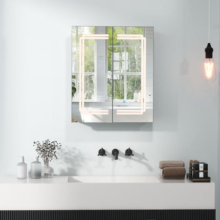 Dreamade Bathroom Medicine Cabinet with 3 Light Colors