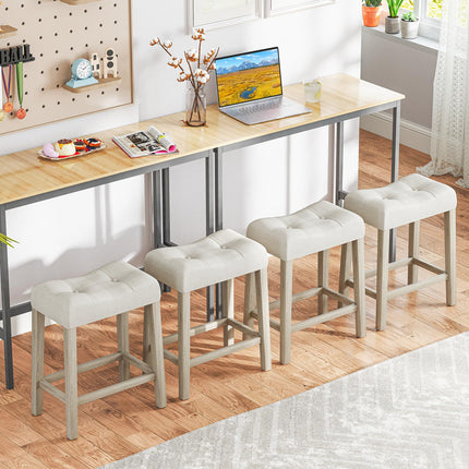 Dreamade 24" Bar Stools Set of 2/4, Upholstered Counter Height Saddle Bar Stools