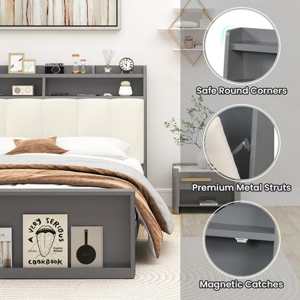 Dreamade Full Size Bed Frame with Storage