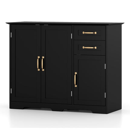 Dreamade 40 Inch Modern Kitchen Sideboard Buffet Cabinet with 2 Drawers and Adjustable Shelf