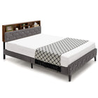Dreamade Full Size Bed Frame with Storage Headboard