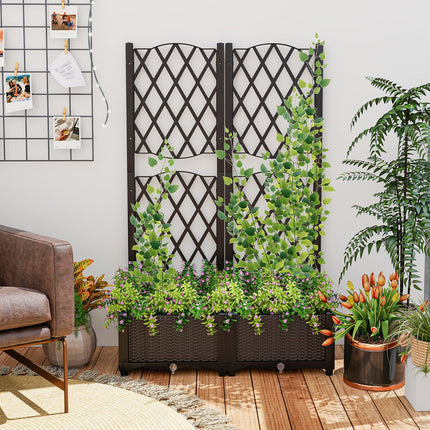Dreamade 2 Pack Raised Garden Beds with Trellis