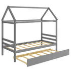 Dreamade House Bed with Trundle, Solid Wood Twin Size Daybed for Girls & Boys