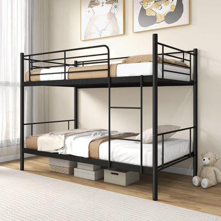 Dreamade Metal Bunk Bed Twin Over Twin, Bunk Beds for Kids, Teens & Adults Bunk Bed with Stairs
