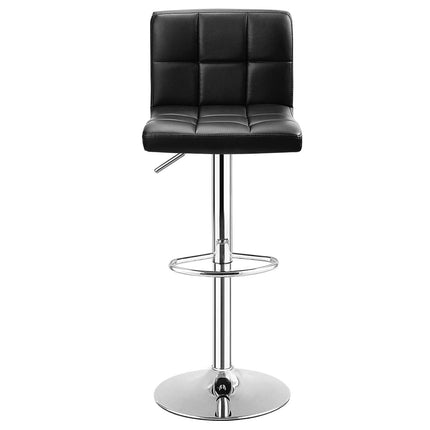 Dreamade Bar Stool, Modern Swivel Adjustable Armless Barstools, Square Counter Height PU Leather Bar Stools