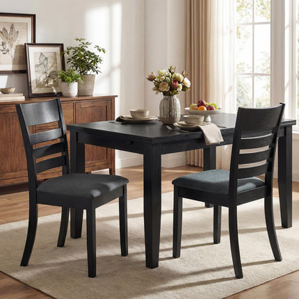 Dreamade Wooden Upholstered Kitchen Chair w/Rubber Wood Frame (2/4)