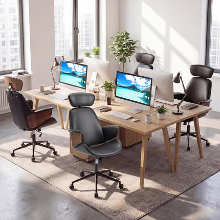 Dreamade Ergonomic High Back Faux Leather Executive Chair with Headrest