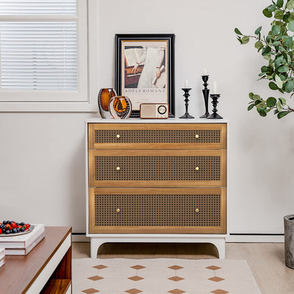Dreamade 3-Drawer Dresser Chest for Bedroom - Storage Chest of Drawers with Anti-toppling Device