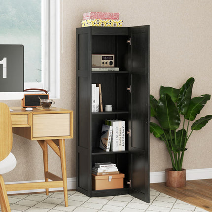 Dreamade Narrow Farmhouse Freestanding Bathroom Cabinet with 4 Shelves