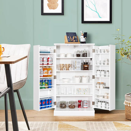 Dreamade 41" Kitchen Pantry Cabinet, 2-Door Storage Cabinet with 17 Shelves