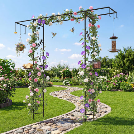 Dreamade 84'' Garden Arbor with Bird Feeding Station