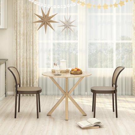 Dreamade Farmhouse Kitchen Table with Rubber Wood Legs