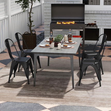 Dreamade Metal Dining Chairs Set of 4, Farmhouse Kitchen Chairs with Removable Backrest