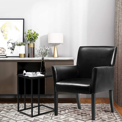 Dreamade Reception Guest Chairs and C-Shaped End Table 3Pcs Set