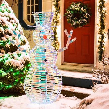 Dreamade 4 FT Lighted Christmas Snowman, Light-up Xmas Holiday Decoration with 100 LED Lights