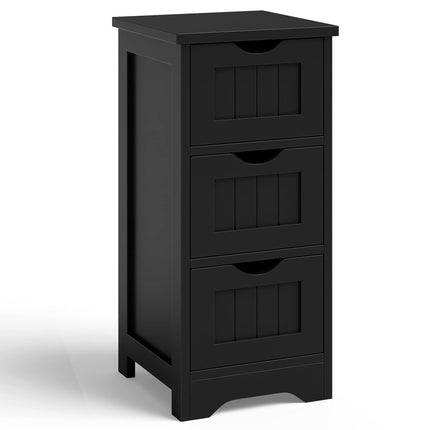 Dreamade Bathroom Floor Cabinet - Small Bathroom Storage Cabinet with 3 Removable Drawers