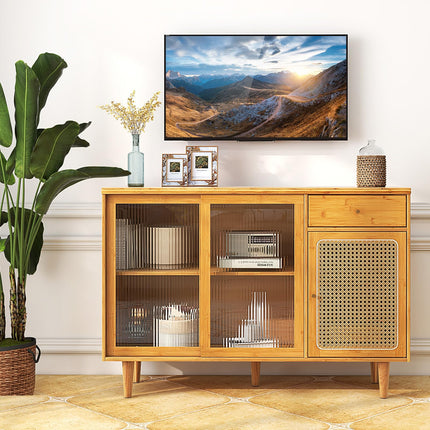 Dreamade Sideboard, Bamboo Buffet Cabinet with Storage