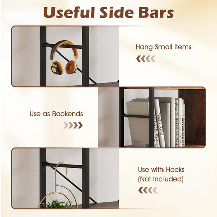 Dreamade 5-Tier Tall Bookshelf 61" Industrial Bookcase w/Metal Frame