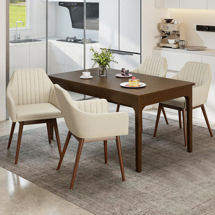 Dreamade Upholstered Dining Chairs Set of 2/4 Mid Century Kitchen Chairs with Wrap-Around Backrest