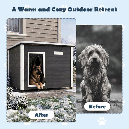 Dreamade Wooden Dog House with Openable Asphalt Roof