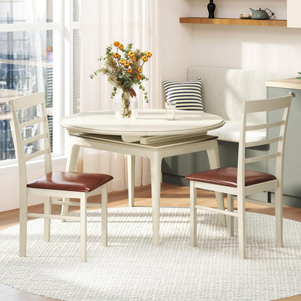 Dreamade PU Leather Upholstered Kitchen Chair with Rubber Wood Frame