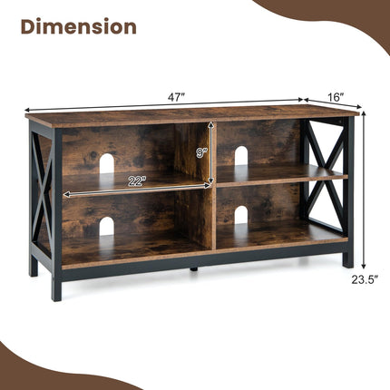 Dreamade TV Stands for Living Room - 3-Tier Media Console Table with Storage Shelves
