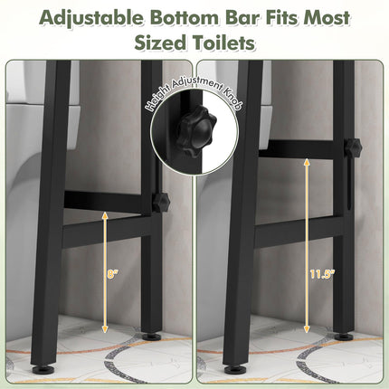 Dreamade Over The Toilet Storage Shelf - 3-Tier Freestanding Above Toilet Rack